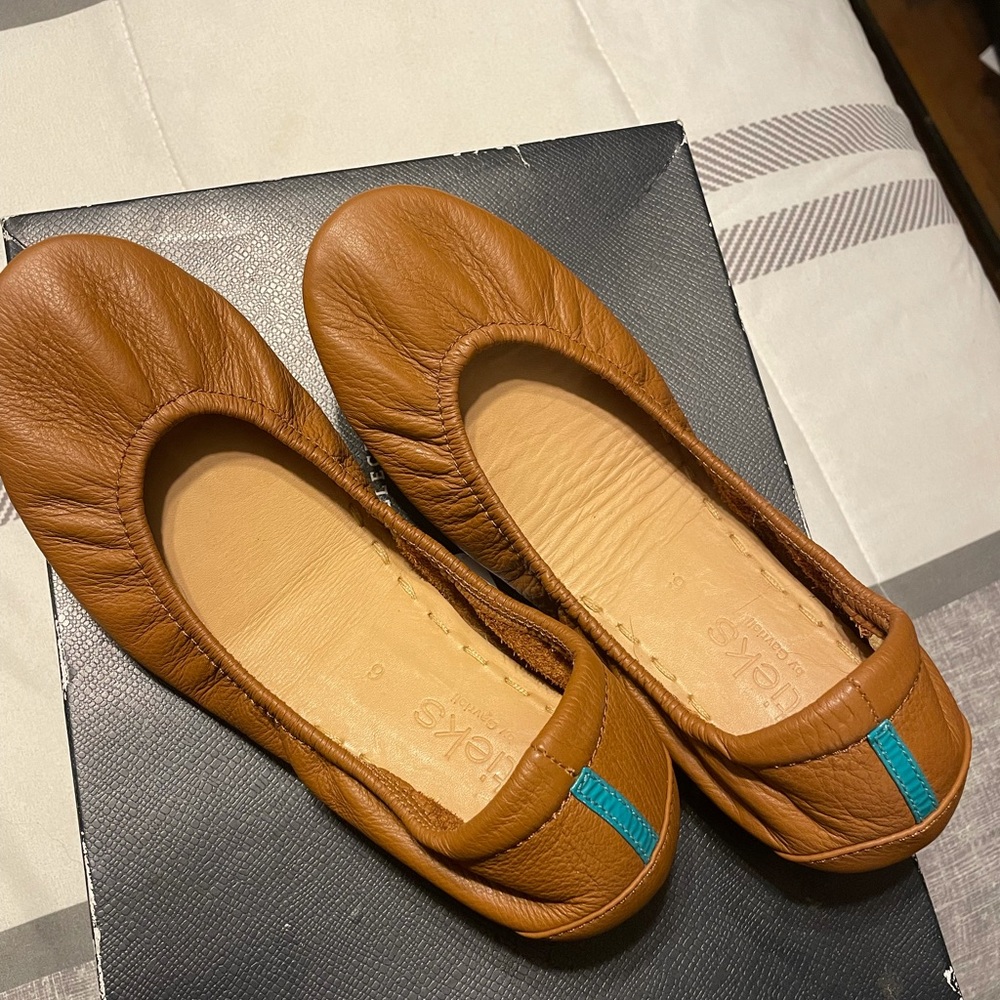 Tieks khaki flats